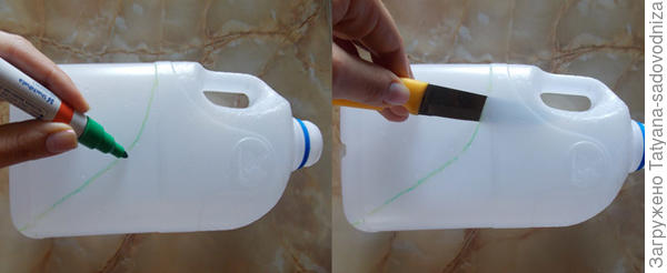 совок из пластиковой бутылки, фото с сайта handmadetips.com
