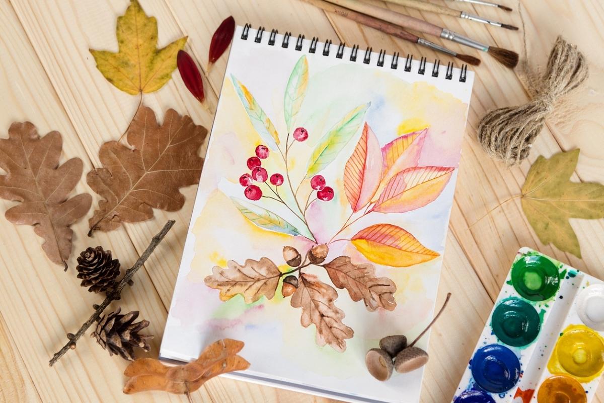 Осенний гербарий рисунок