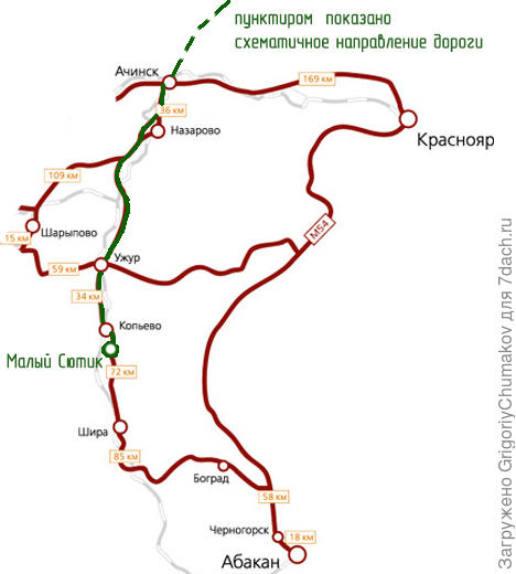 Чулым ачинск карта