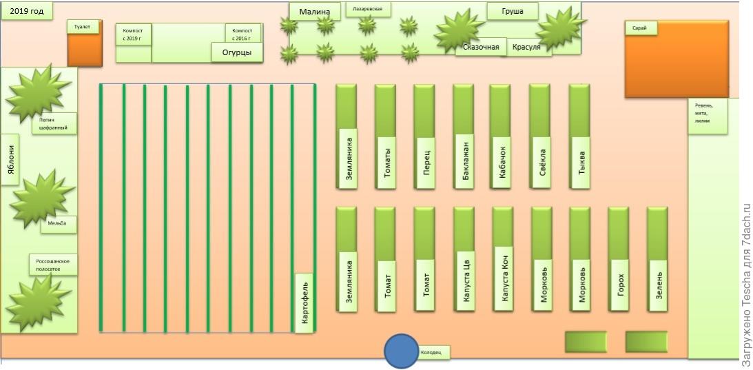 Схема огорода на участке
