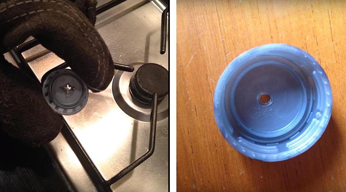 Бутылка для сверления отверстий. Отверстия в крышке насверлить. Просверлить дырочки в крышке. Самодельные крышки для банок. Самоделки для крышек от посуды.