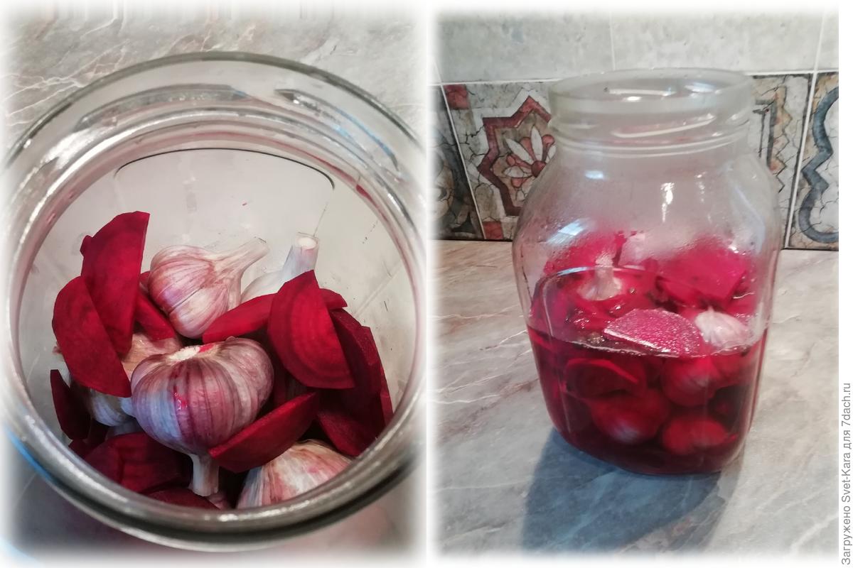 Маринованный чеснок со свеклой