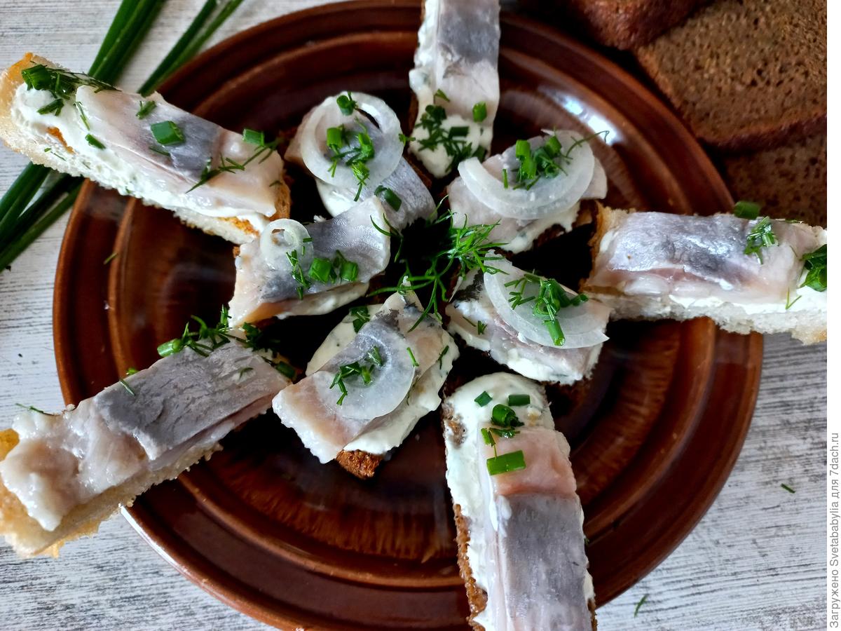 Бутерброды с сельдью и яйцом