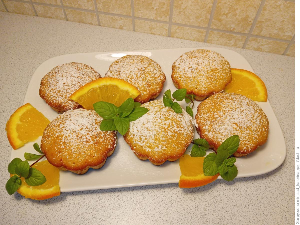 Апельсиновые кексы с черникой и грецкими орехами