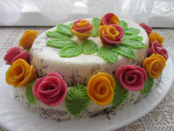 торт "Розы на Снегу"