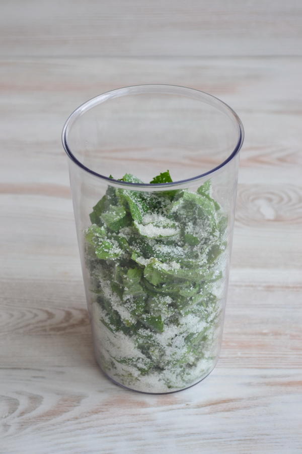 количество мяты до измельчения