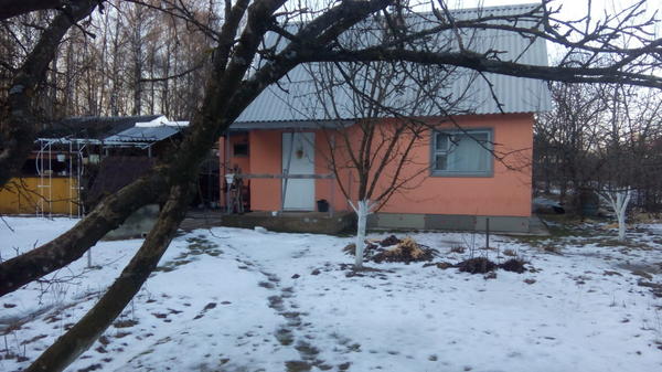 Вот мой дачный домик. Бассейн решил поставить там где горка