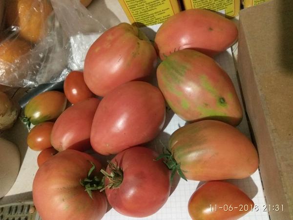 не много, но свои и на рынке ешё не продают местные помидоры