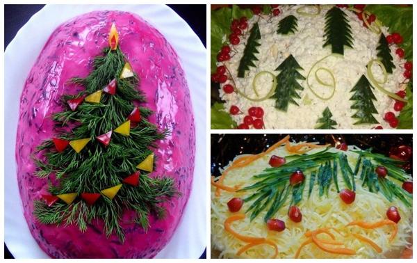 Украшение новогодних салатов: яркий штрих для завершения блюда