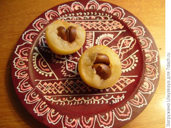 Разломленные плоды мушмулы