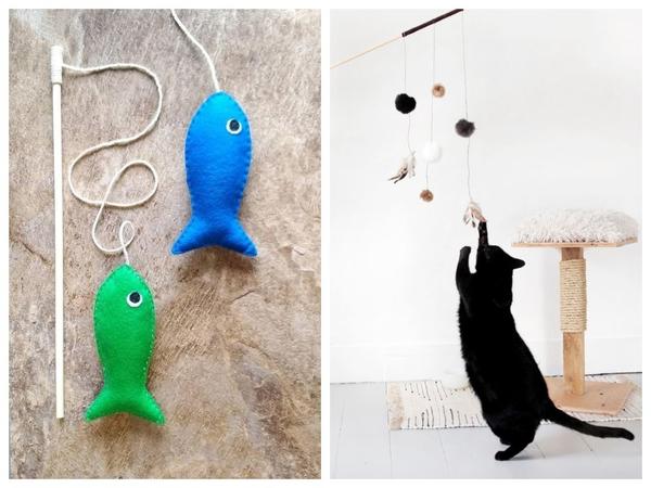 как сделать игрушки для кошек палочки это