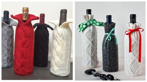 7 идей по украшению бутылок на новогодний стол