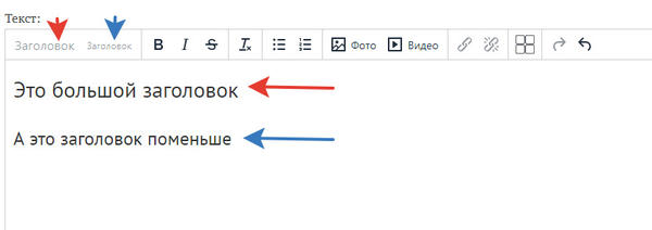 Как работают кнопки для оформления заголовков