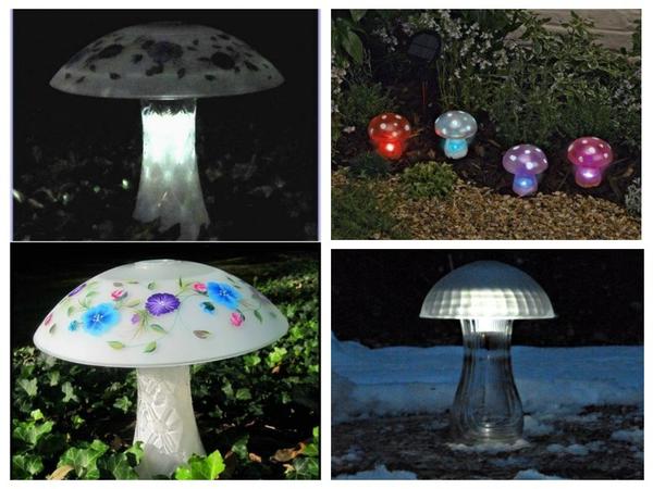 Садовые светильники-грибочки