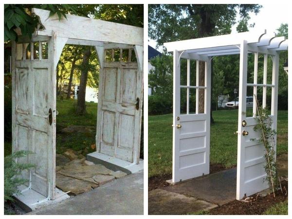 Садовые арки из старых дверей