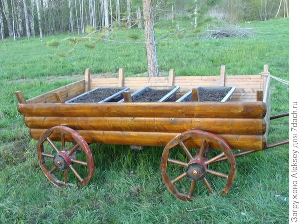 Телега-клумба