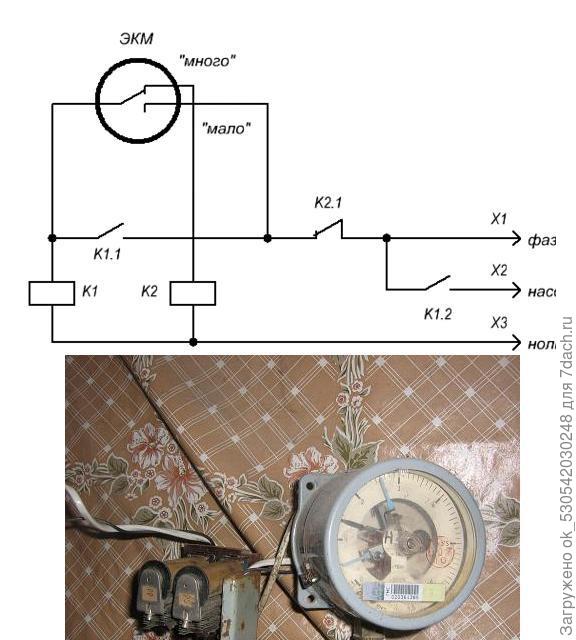 Электрическая схема подключения манометра