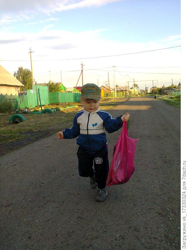Несу пакетик с огурцами