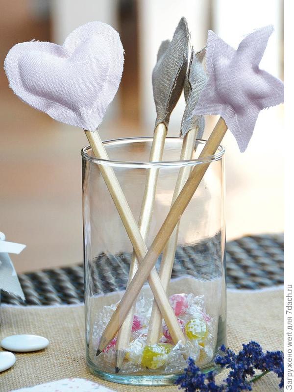 Карандаши с текстильным декором