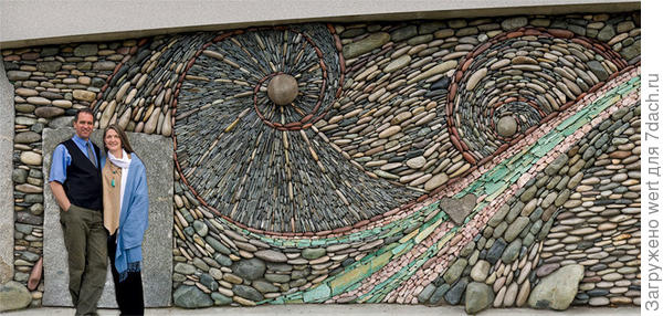 Панно из камня и гальки