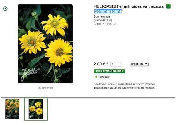 Семена гелиопсиса в продаже