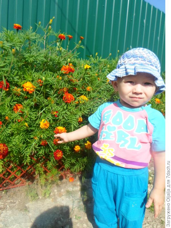 ребенок в цветах