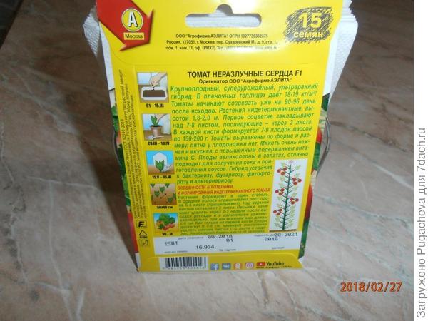 Описание на пакете