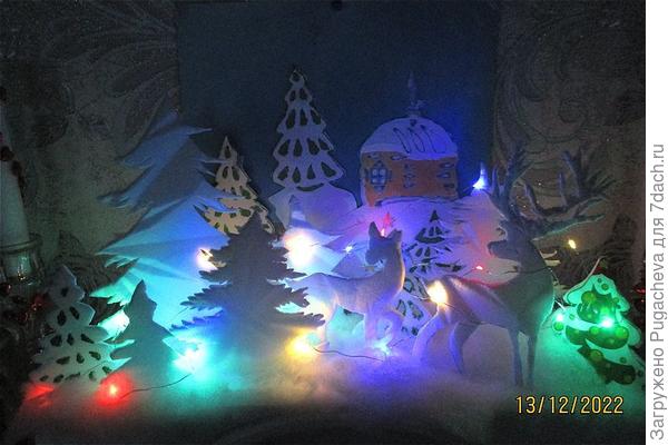 Олени в лесу.