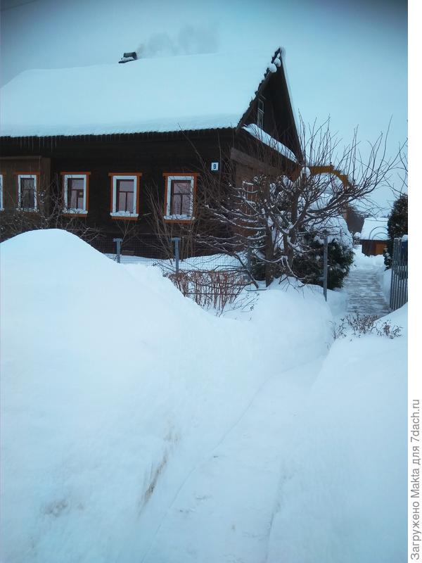 Проход к калитке и дорожки на участке мы прочистили