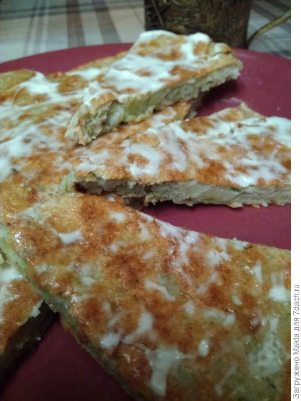 Лепешка из ячменной цельнозерновой муки с брокколи