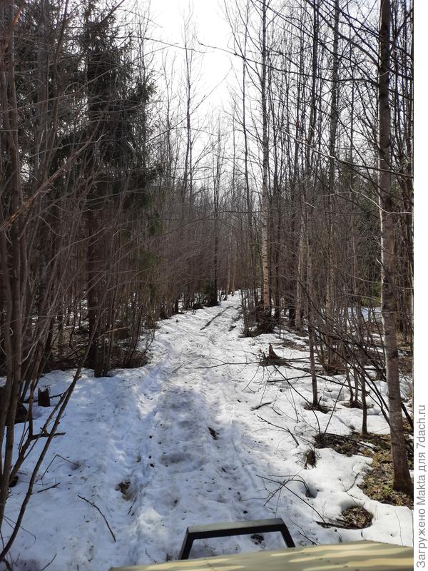 А на лесной дороге ещё зима