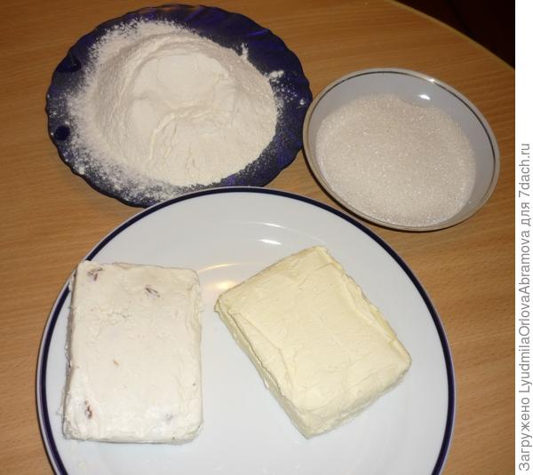 Сахар, мука, масло, творог