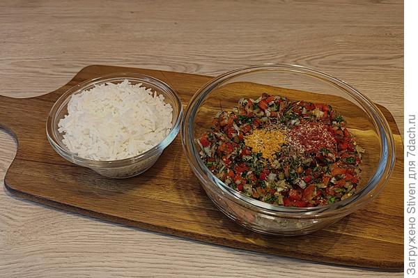 Отварной рис к начинки