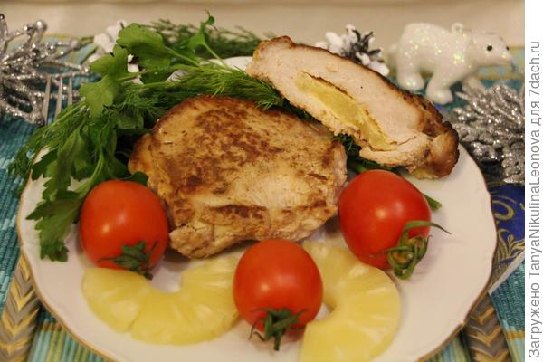 Свинина с сыром и ананасом