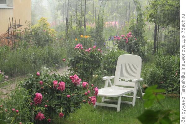 Ливень, вид из беседки