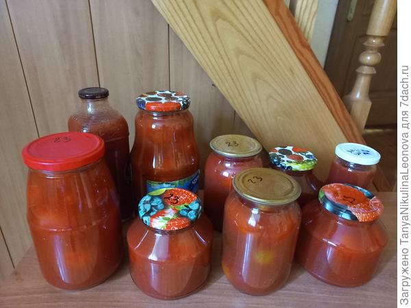Вчера опять накрутила томаты в собсвенном соку за