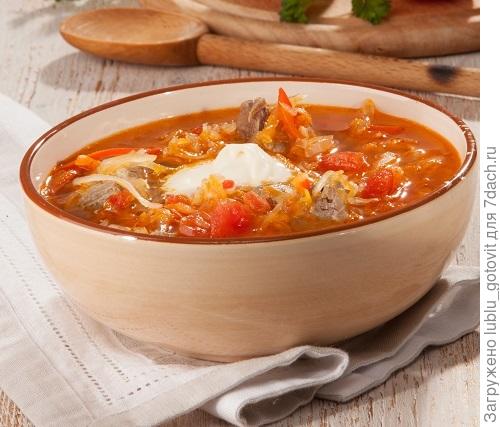 Суп по-ставропольски с помидорами и перцем