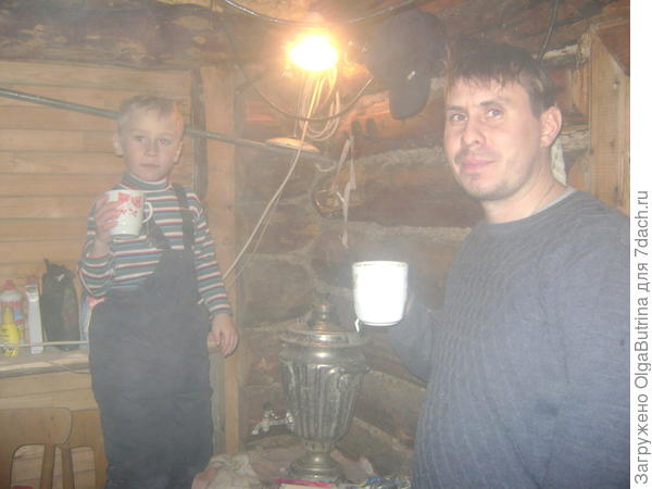 Чай из самовара в предбаннике