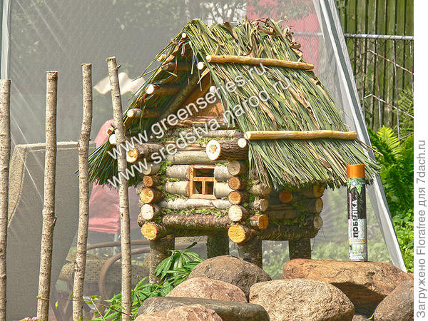 домик сруб для кошки