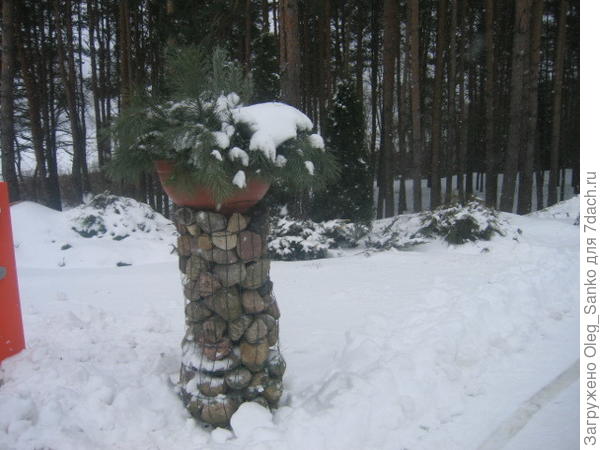 Габионы зимой