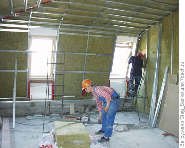 Монтаж мансарды при использовании металлического профиля