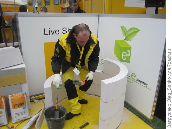 Укладка газобетонных элементов