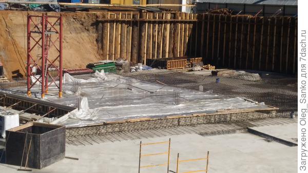 Фундамент покрыт пленкой