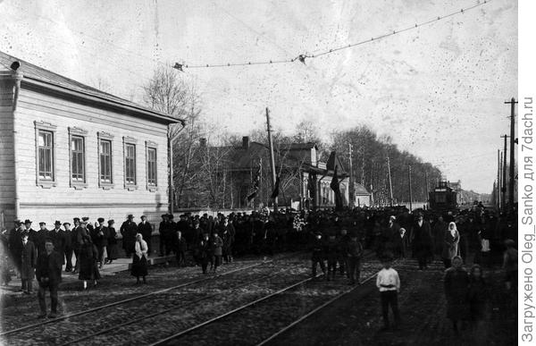 Центр города Архангельска в 1917