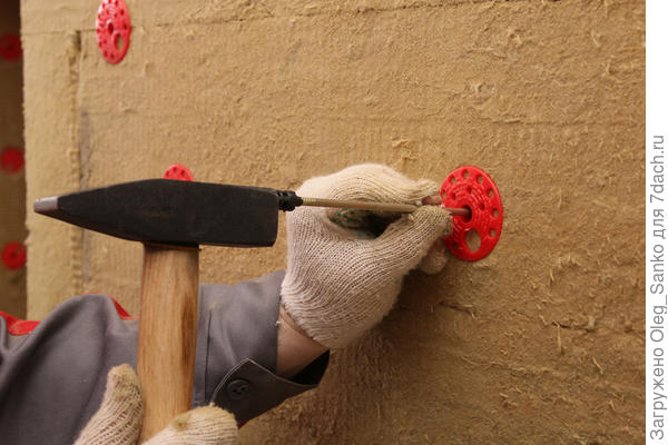 Фиксация миераловатной плиты &quot;грибком&quot;