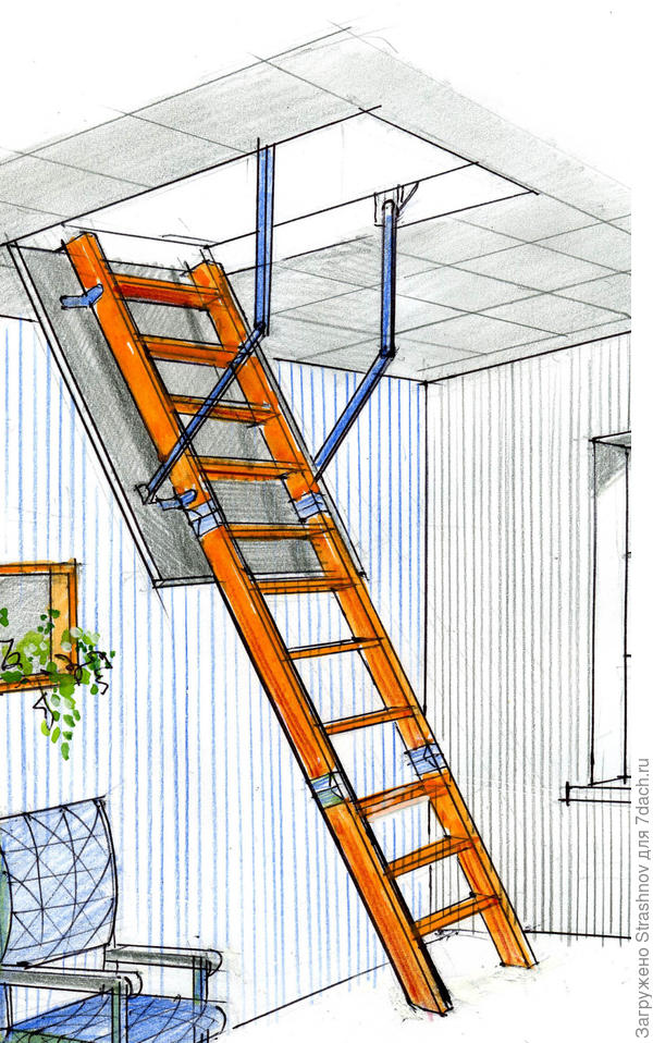 складная лестница на второй этаж своими руками