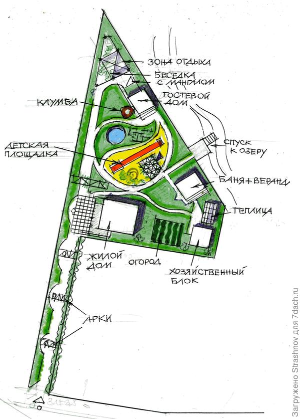 План треугольного участка