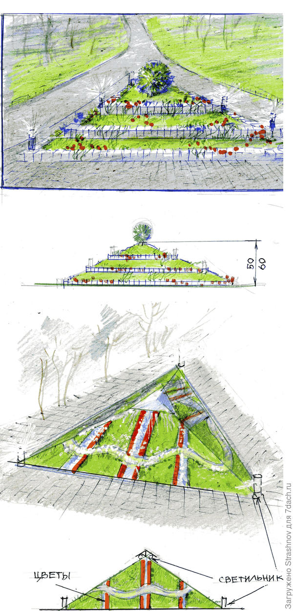 многоярусная клумба