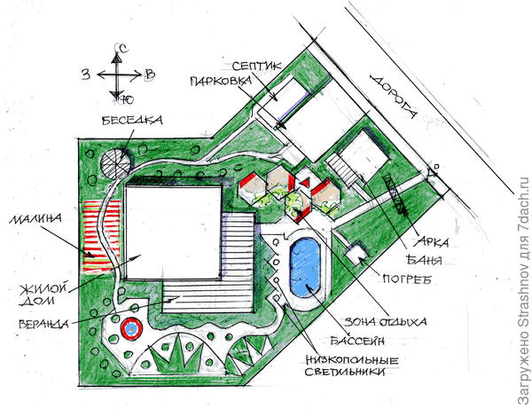 эскиз планировки участка
