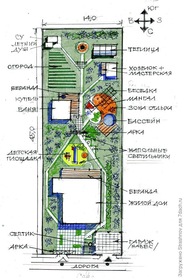 Как распланировать участок 10 соток схема